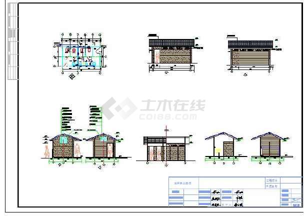 某公园小型公共厕所建筑设计cad施工图