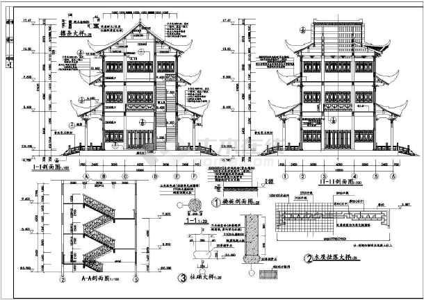 文昌阁塔古建筑设计cad施工图纸