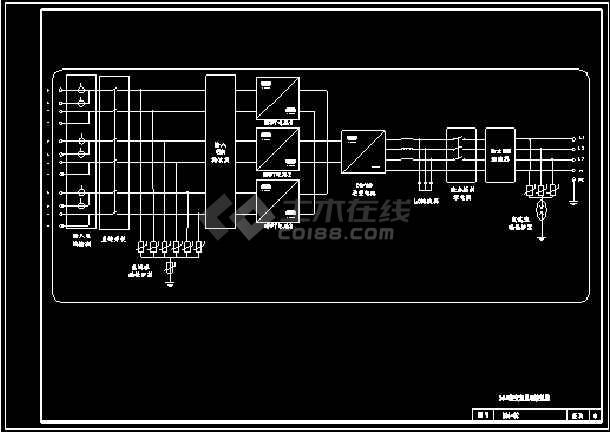 太阳能光伏电站电气设计cad图纸