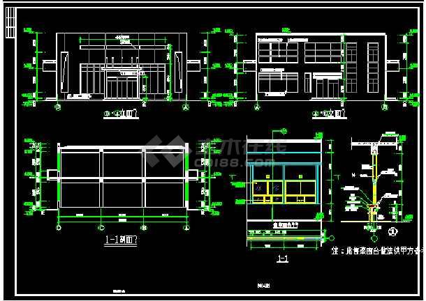 食堂建筑施工cad方案全套设计图