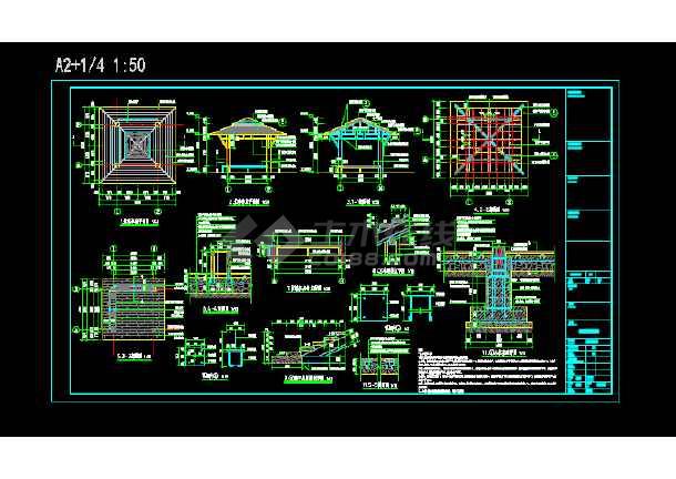钢结构凉亭施工图