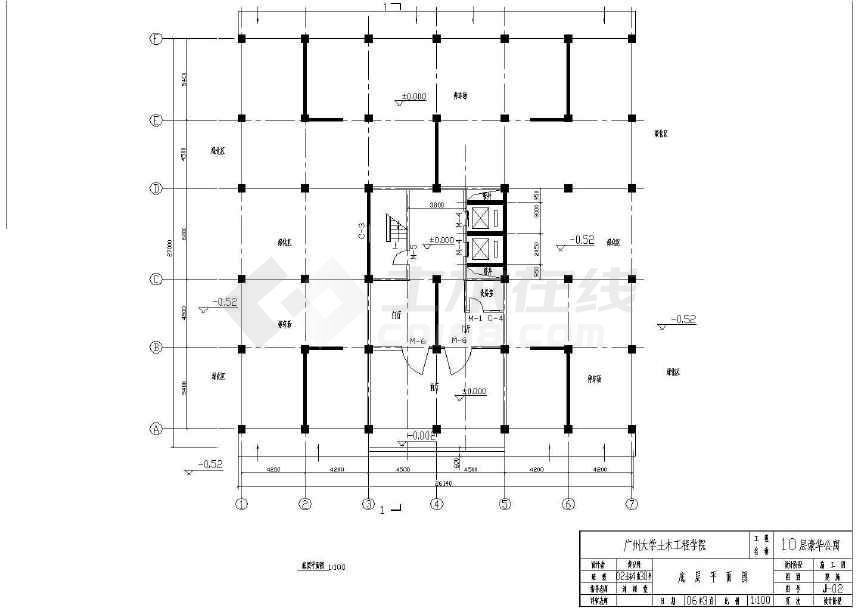 某地10层框架剪力墙公寓建筑图(共9张)