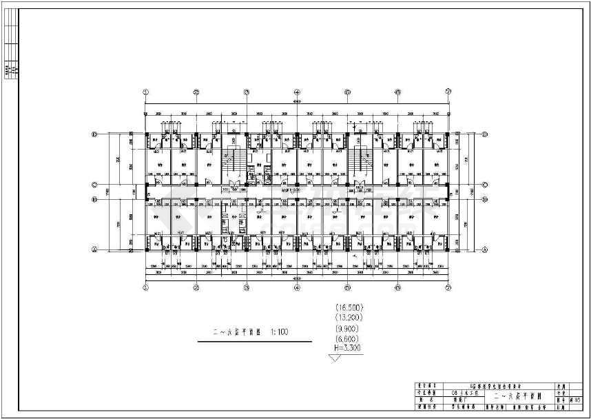 某学校六层框架宿舍楼建筑平面图(共16张)