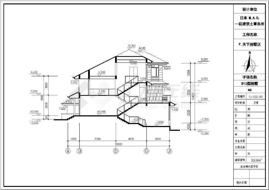 比较受欢迎的三层日式别墅建筑结构图(全套)