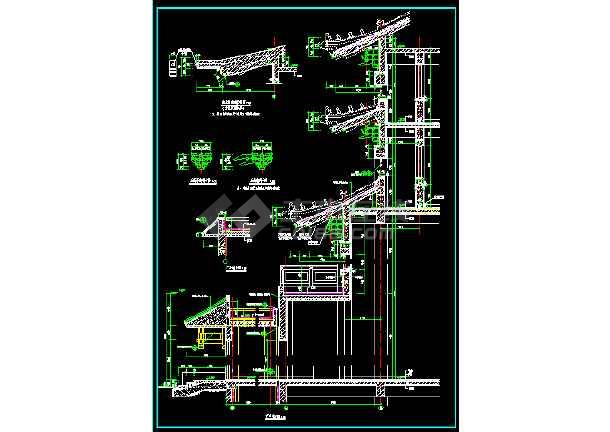 古建筑墙身cad剖面设计大样图纸