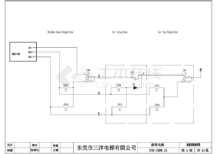 详尽的某品牌电梯电气原理图cad图纸