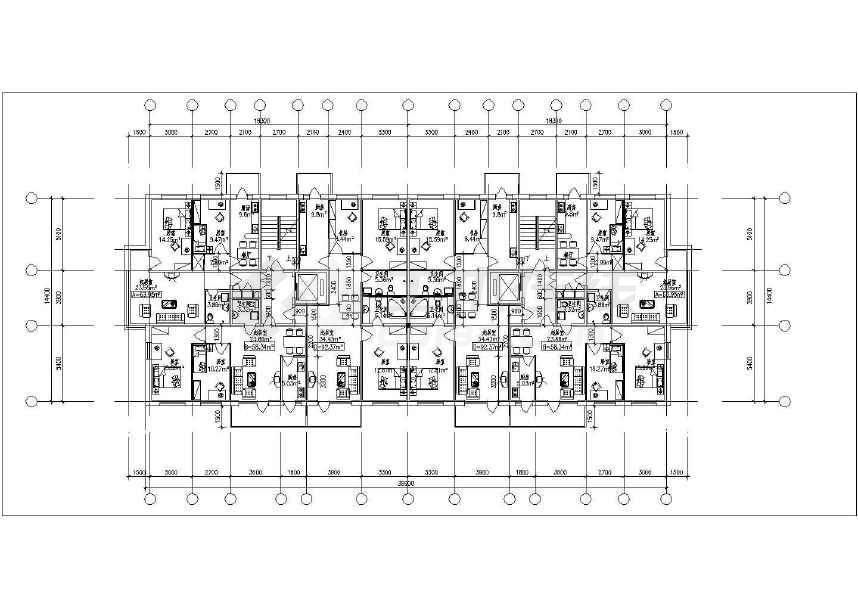 高层住宅户型组合平面图纸(共4张)