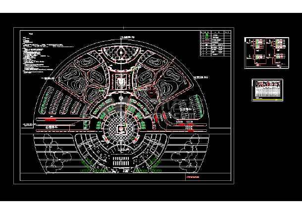 某圆形露天景观照明设计cad平面图图片1