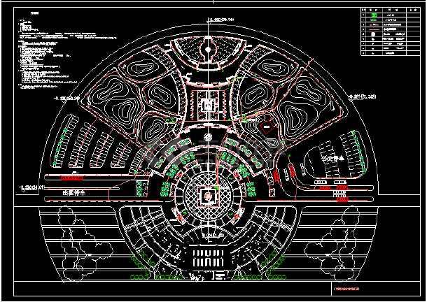 某圆形露天景观照明设计cad平面图图片2
