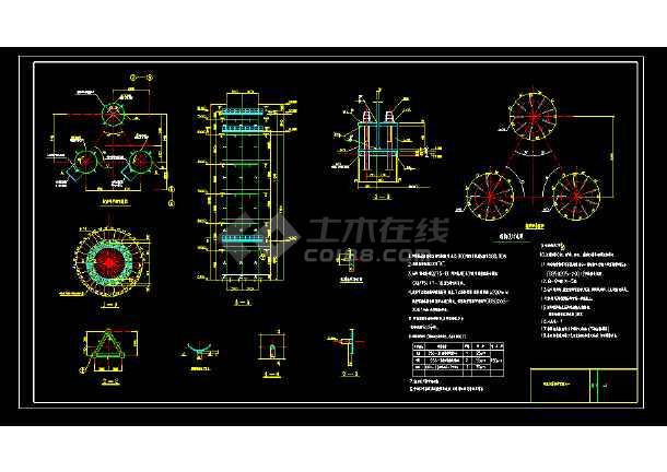 某地经典煤气放散塔cad设计施工图