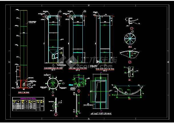 某建筑钢烟囱结构cad施工设计图纸图片2