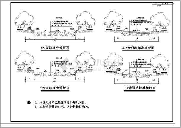 某城市道路规划路面cad设计结构施工图