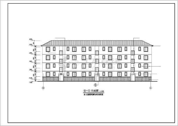 部队多层宿舍楼建筑cad设计平立面图纸