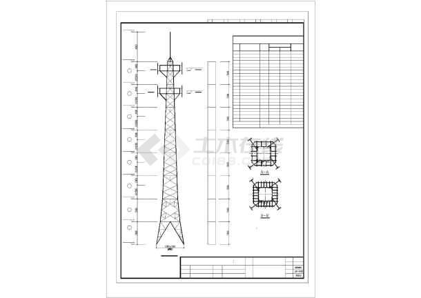广东某移动通信基站40米铁塔结构图