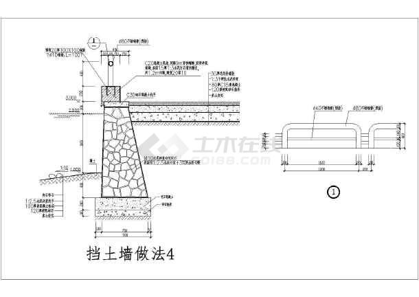 几十种挡土墙做法cad平面布置参考图