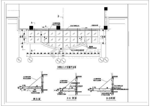 公司大楼入口雨棚钢结构图纸
