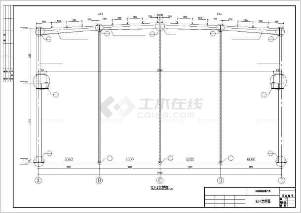 黄冈某24米跨钢结构厂房图纸