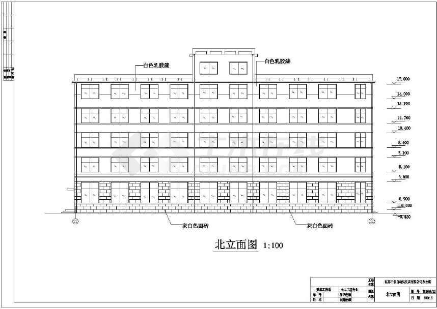 五层框架办公楼建筑设计图纸含建筑说明