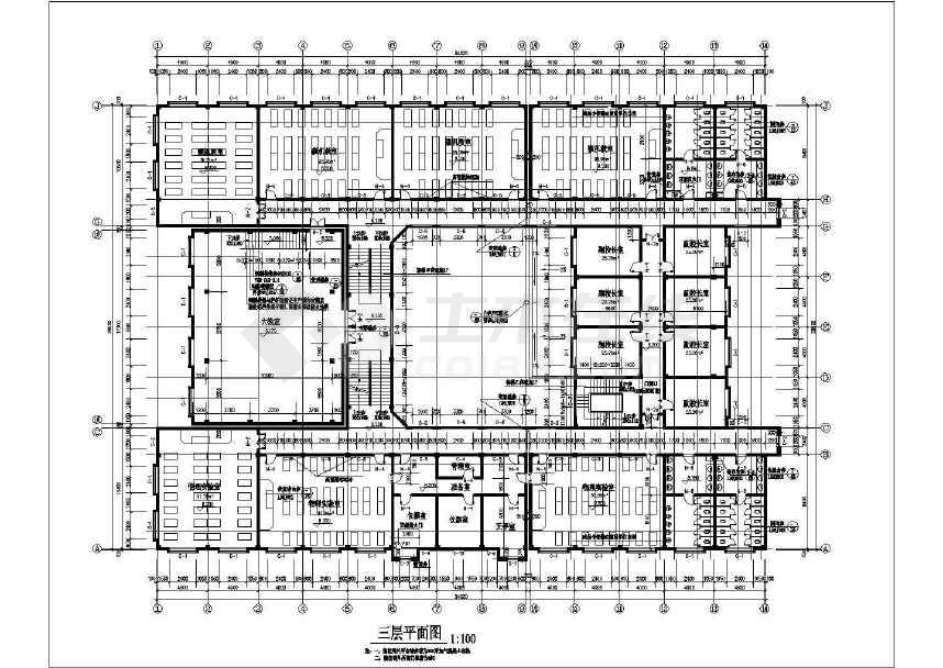 简单的一套中学综合楼建筑设计图