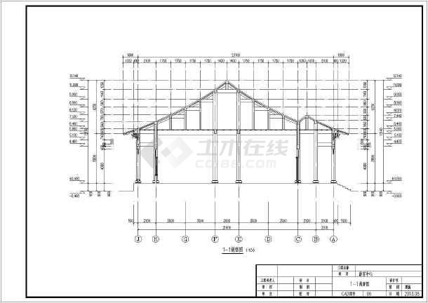 44㎡一层歇山式仿古建筑游客中心建筑施工图