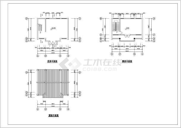 [仿古建]某游园内木偶戏室,编制作坊及小卖部古建筑施工图