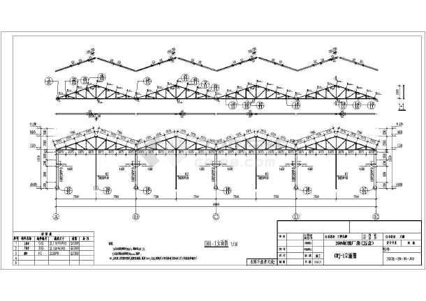 15米四连跨单层排架厂房结构施工图(带吊车含建施)
