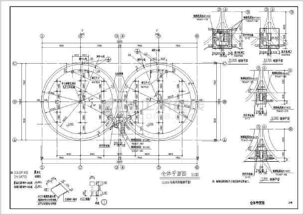 单层砌体结构粮仓结构施工图(毛石基础)