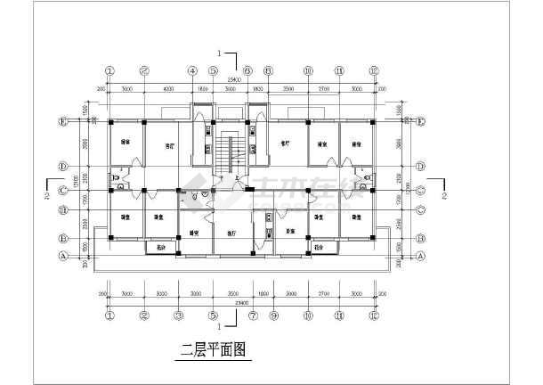 某地三层住宅楼底层商业设计建筑cad图