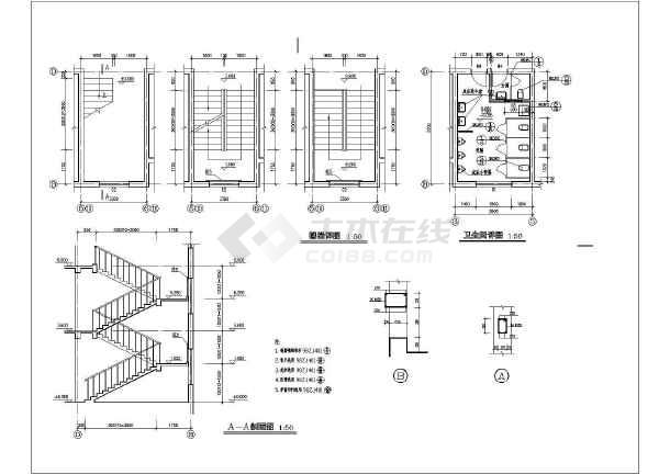 【江西】某地上三层办公楼建筑cad方案图(高19.8m)