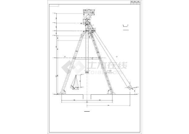 双斜撑式多绳提升钢井架空间框架结构施工图