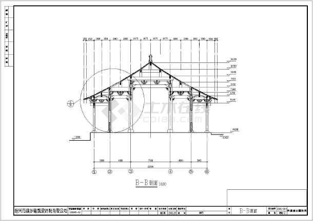 某1010平方米一层砖木结构古建山门建筑施工图(15.5米