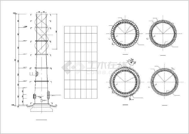 某60米自力式钢烟囱结构设计图