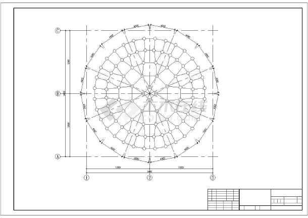 圆形钢网架屋盖施工图含设计说明共10张