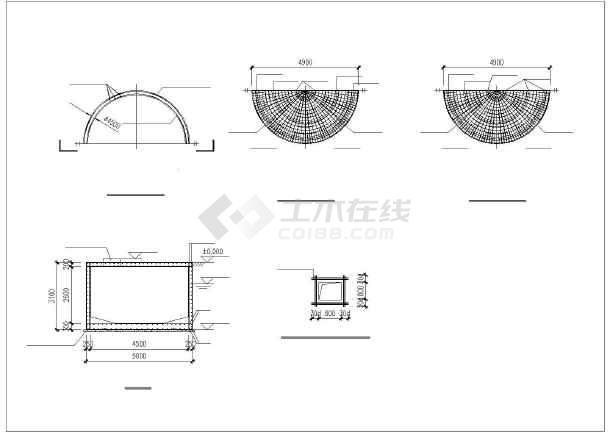 某圆形水池结构设计图(混凝土结构,共2张)