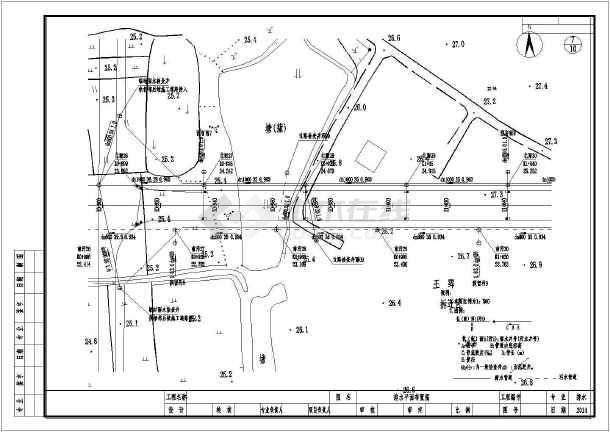 4公里城市i级市政道路排水平面图