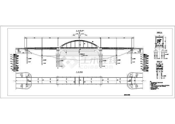 预应力系杆拱结构下承式大桥全套cad设计图纸