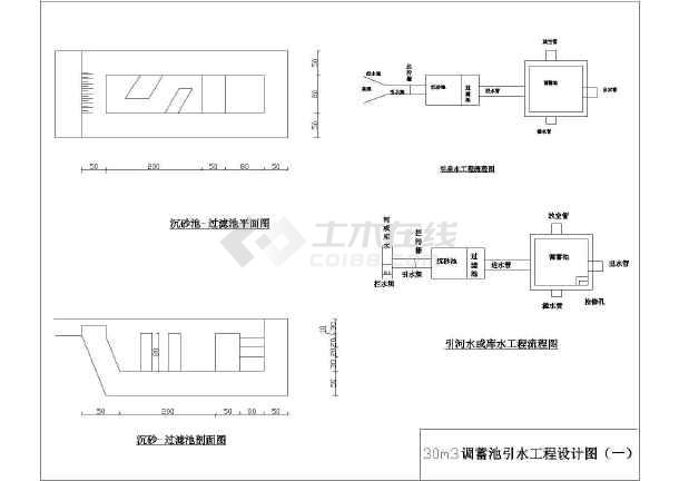 农村饮水工程打井蓄水池施工图