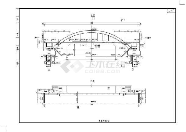 京珠高速某立交中承式拱桥成套设计图纸