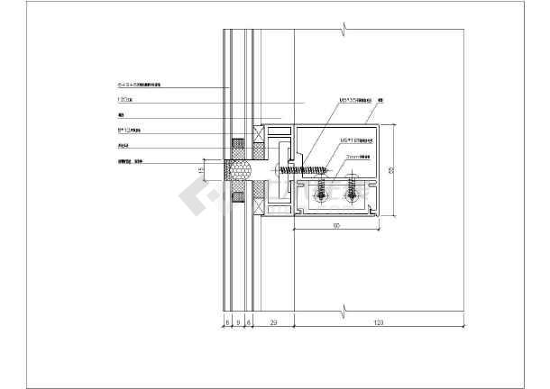 某玻璃幕墙分格图及节点构造详图(含效果图)