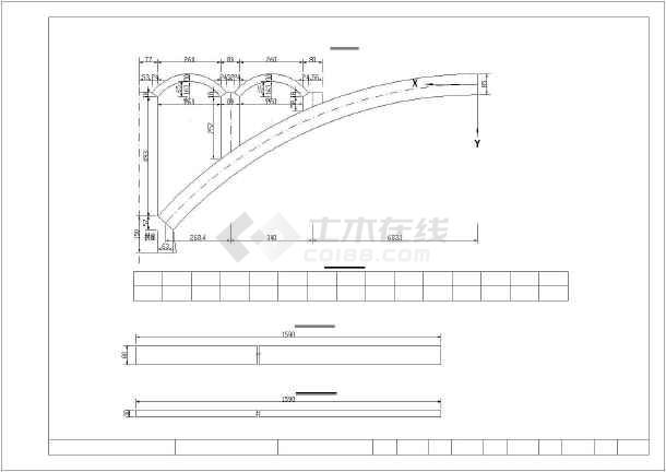 5×28m钢筋混凝土空腹式拱桥施工图(实体式墩台嵌岩桩)