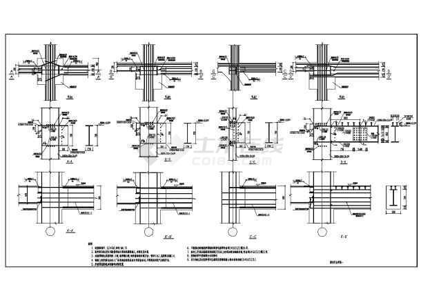 某钢框架梁柱节点构造详图