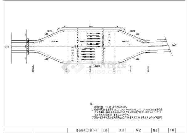 高速公路入口收费站平面及路面结构设计图