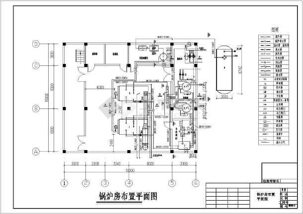 某锅炉房燃油蒸汽锅炉设计cad图