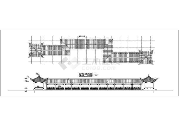 某公园古建筑长廊设计图