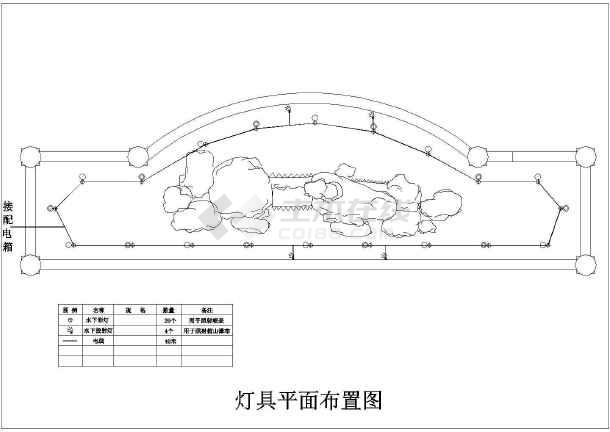 假山瀑布详图(共5张图纸)