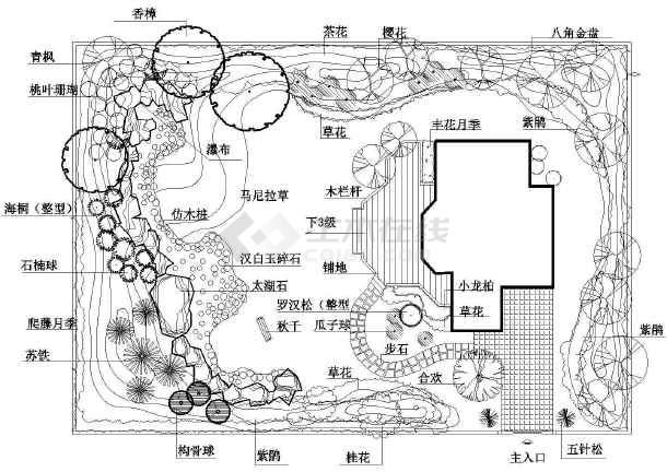 某小庭院园林设计施工图 (2)-图一