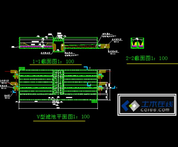 某水厂v型滤池图