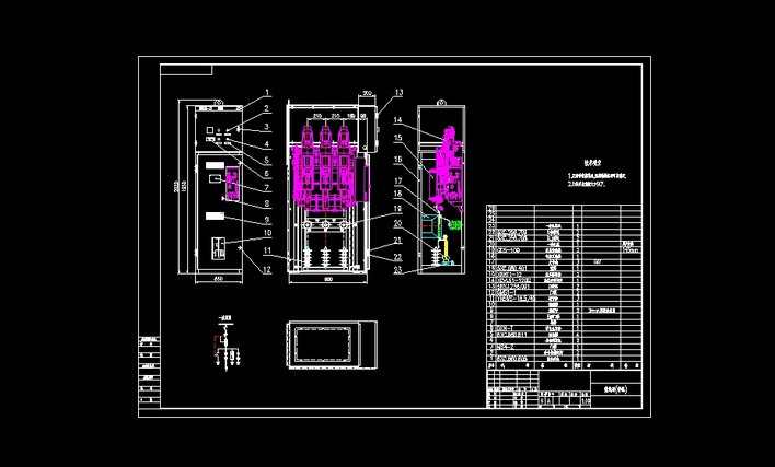 环网柜装配图(cad图纸下载)