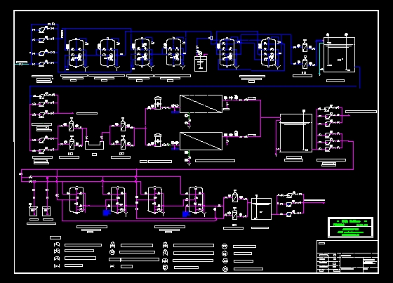 反渗透系统 水厂工艺流程图 给排水图纸  反渗透 工艺管道 施工图相关