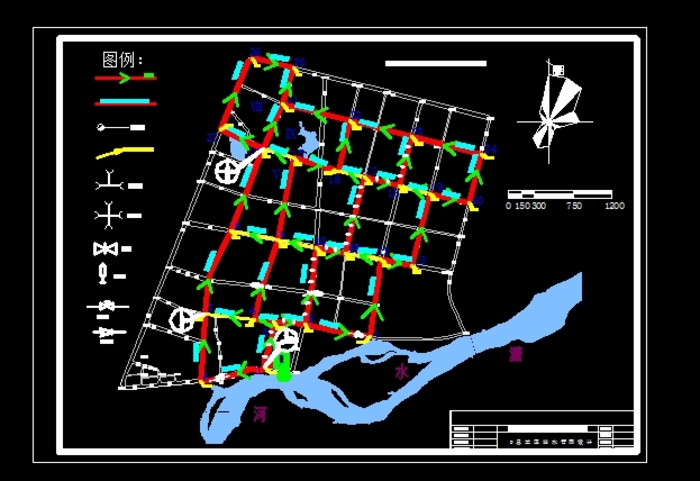 图纸 给排水图纸  市政小区给排水图(小区排水设计图)  道路管线图